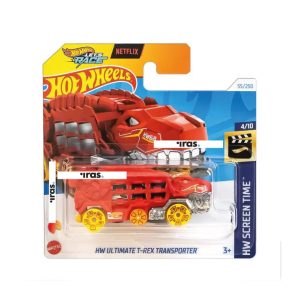 Hot Wheels Marka 1/64 Ölçek Tekli Regular Arabalar HTC84 Hw Screen Time / Hw Ultimate T-Rex Transporter Model Oyuncak Araba