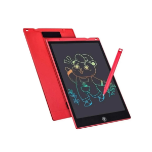 12 Inc Renkli Lcd Grafik Dijital Kalemli Çizim Tableti Yazı Tahta Not Yazma Eğitim Tableti Kırmızı