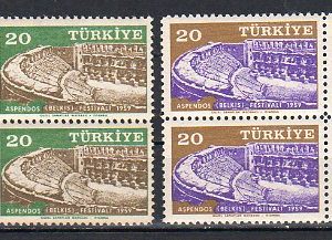 1959 Aspendos (Belkıs) Festivali MNH Dörtlü Blok