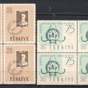 1957 Güzel Sanatlar Akademisi'nin 75. Yılı MNH Dörtlü Blok