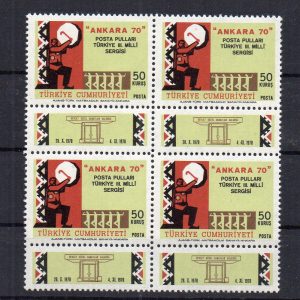 1970 ANKARA 70 Posta Pulları Türkiye III. Milli Sergisi MNH DBL SAĞ KÖŞE