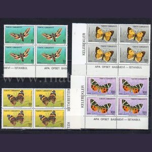 1987 Kelebekler MNH Dörtlü Blok