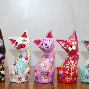 Ahşap 5'li Kedi Seti Polos:7