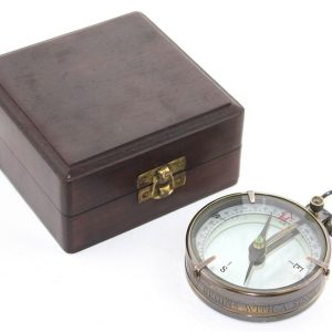 Ahşap Kutulu Pirinç Pusula Model 10