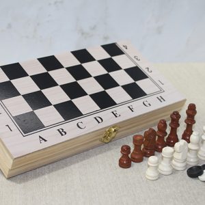 Ahşap Kutulu Satranç Tavla Seti Model 1