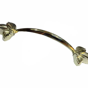 Dekoratif Zamak Yaprak Kulp - 96mm, Sarı, 1 Adet
