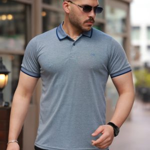 Erkek Yakalı Kagi Kumaş Kısa Kollu T-shirt