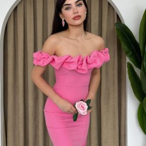 Popi Madonna Yaka Kalem Elbise