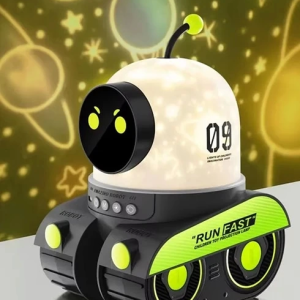 Robot Projeksiyon Gece Lambası Hoparlörlü Şarjlı Yıldızlı Gökyüzü Temalı Led Projeksiyon Lambası