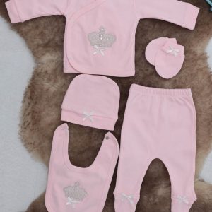 Sema Baby 5 Parça Hastane Çıkışı Zıbın Seti 0-3 Ay - Queen