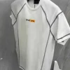 Unisex Dikişli Baskılı Oversize T-Shirt - Beyaz