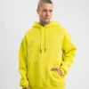 Unisex Double Oversize Kapşonlu Basic SweatShirt - Sarı