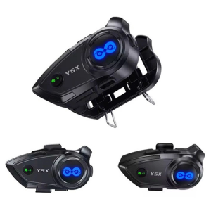 Y5x Rgb Işıklı Intercom 5 Kişi Bağlantılı 1000mah Motosiklet Bluetooth Kulaklık Seti