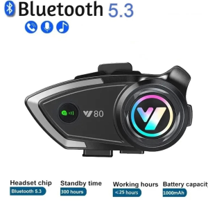 Y80 Motosiklet Kask Kulaklık Intercom Işıklı Motorsiklet Interkom